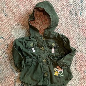 Little Lass Jackets|LittleLass Embroideredgirls Jacket|Color:Green/Pink|Size:12M
